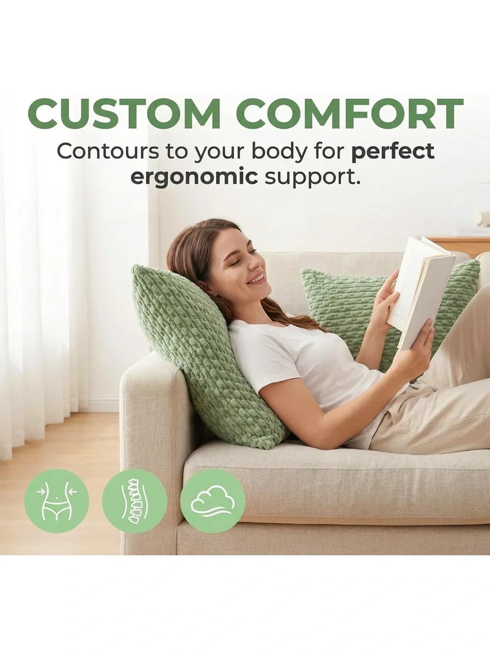 Euro Sham Pillow Covers 28x28 Inch 2 Packs Soft Boho Striped Corduroy